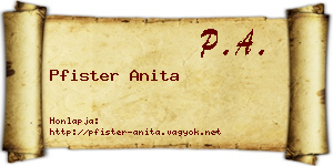 Pfister Anita névjegykártya